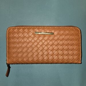 OFSM Woven Tan Zip Wallet